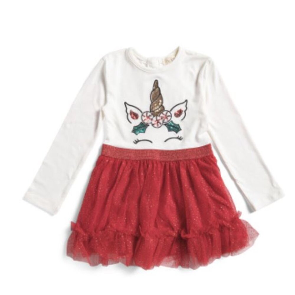 NWT BTWEEN Toddler Girls Long Sleeve Tutu Holiday Christmas Dress Size 2 T